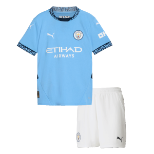 Manchester City Home Kids Soccer Jerseys Kit 2024/25