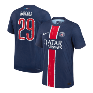 BARCOLA #29 PSG Home Authentic Soccer Jersey 2024/25 – UCL
