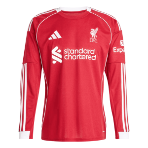 Liverpool Home Long Sleeve Soccer Jersey 2025/26