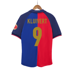 Vintage Soccer Jersey KLUIVERT #9 Barcelona Home 1999/00 – 100th Anniversary