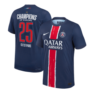 CHAMPIONS #25 PSG Home Authentic Soccer Jersey 2024/25 – CHAMPIONS OF EUROPE
