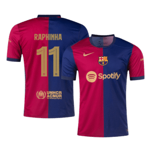 RAPHINHA #11 Barcelona Home Soccer Jersey 2024/25 – UCL