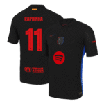 RAPHINHA #11 Barcelona Away Authentic Soccer Jersey 2024/25 – UCL (Spotify Logo Without Text)