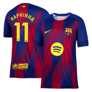 RAPHINHA #11 Barcelona Home Soccer Jersey 2025/26