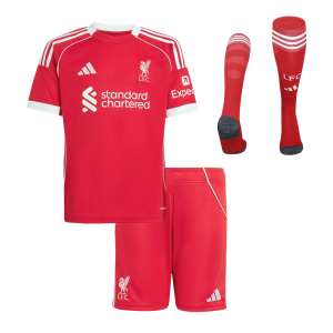 Liverpool Home Kids Soccer Jerseys Full Kit 2025/26