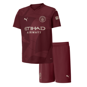 Manchester City Third Away Kids Soccer Jerseys Kit 2024/25