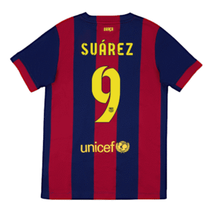 Vintage Soccer Jersey SUÁREZ #9 Barcelona Home 2014/15