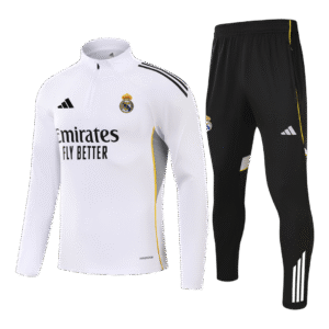 Real Madrid 1/4 Zip Tracksuit 2025/26 Kids White