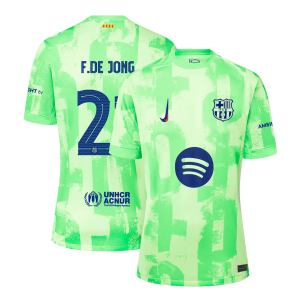 F.DE JONG #21 Barcelona Third Away Soccer Jersey 2024/25 – UCL??Spotify Logo Without Text??